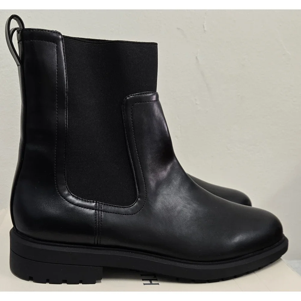 On 34th Womens Black Chelsea Lug Sole Ankle Boots TACKCMAP Size 12M